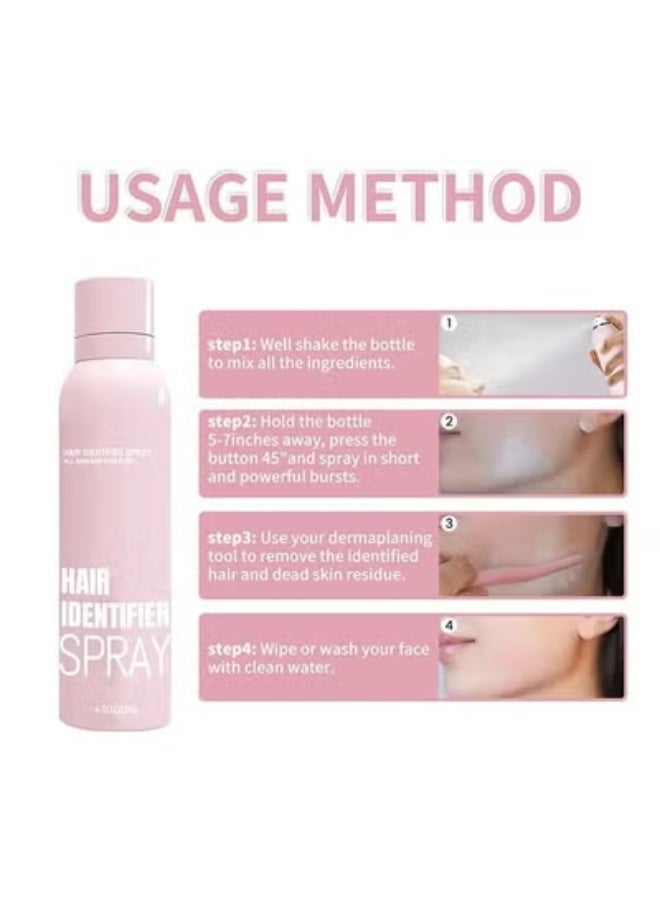 EELHOE Hair Identifier Spray, Dermaplaning Tool for Face, Skin Body Hair Identifying Spray, Hair Identifier Spray for Face Dermaplaning 114g - Image 4